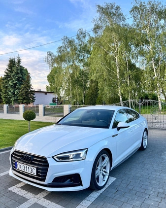 Audi A5 cena 146000 przebieg: 82000, rok produkcji 2018 z Pieniężno małe 529